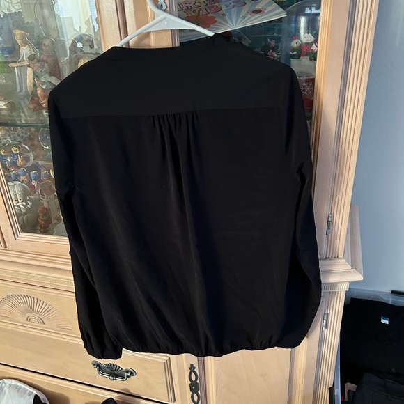 NWOT DKNY Women's Black Drape Blouse - Picture 2 of 5